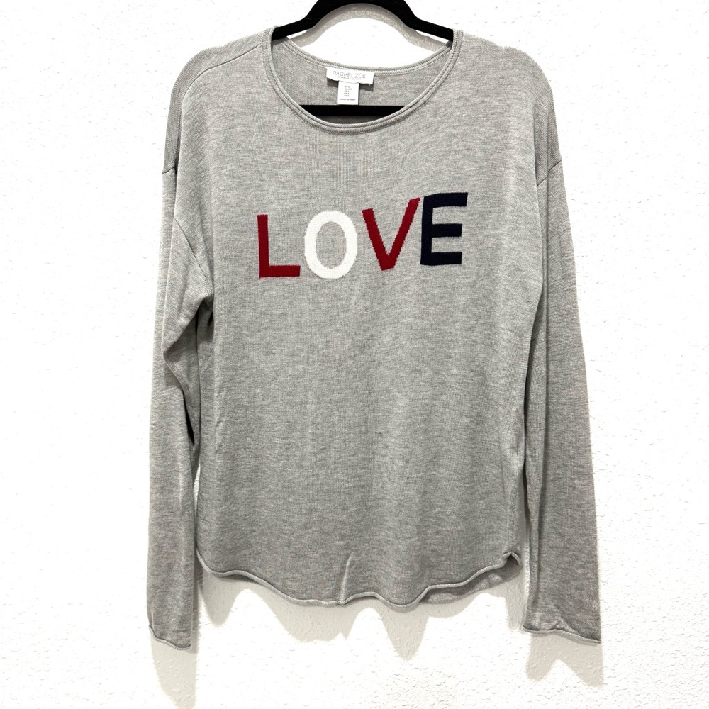 Rachel Zoe heather gray LOVE sweater cashmere blend L
